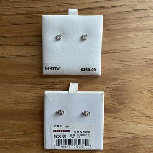 14k White Gold 1/4 ct. T.W. Princess-Cut Diamond Solitaire Earrings